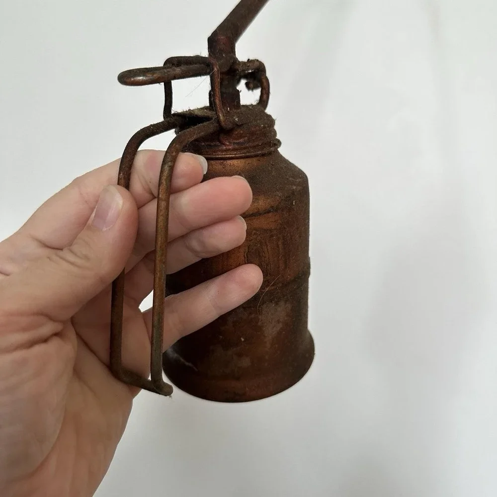 Antique Symons Copper Oil Can Rocanvilla‎ Saskatchewan Canada Industrial Decor